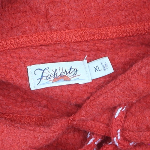 Faherty Boys Red Pullover Hoodie XL Cotton Blend Kangaroo Pocket