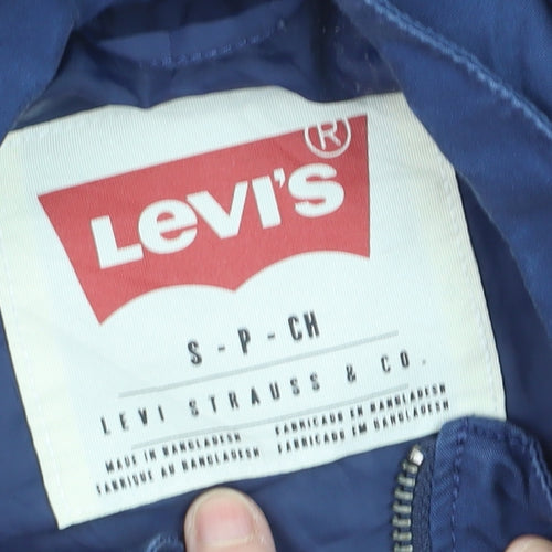 Levi's Men's Blue Cotton Bomber Jacket Size S Casual Zip-Up