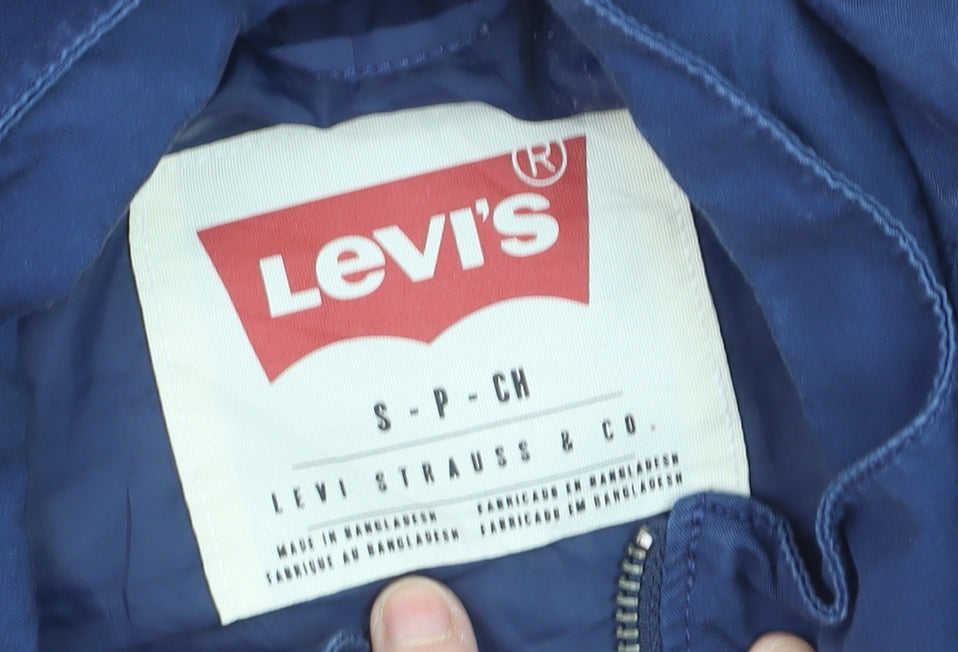 Levi's Men's Blue Cotton Bomber Jacket Size S Casual Zip-Up