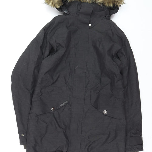 Helly Hansen Mens Black Parka Coat S Waterproof Hooded Winter Jacket