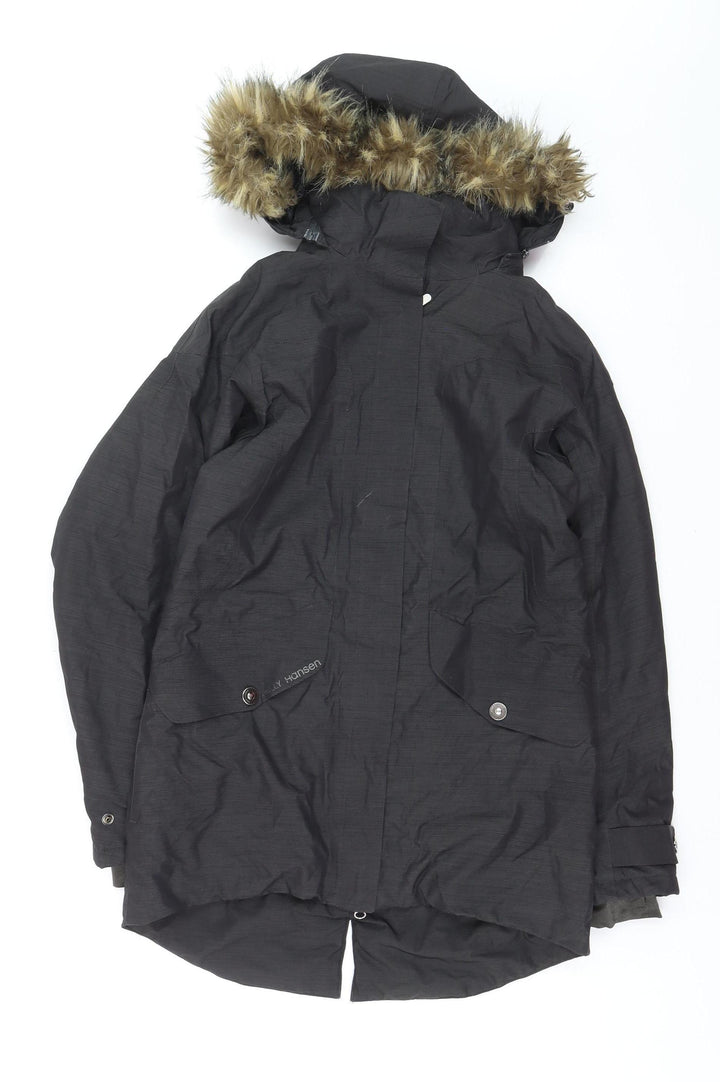 Helly Hansen Mens Black Parka Coat S Waterproof Hooded Winter Jacket