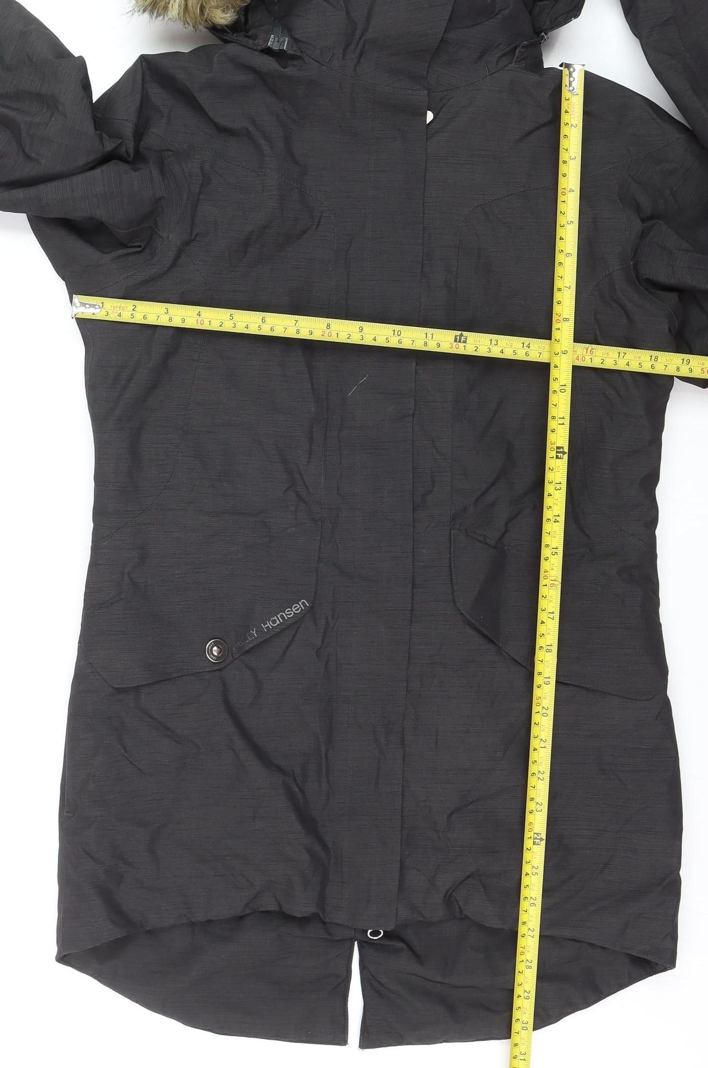 Helly Hansen Mens Black Parka Coat S Waterproof Hooded Winter Jacket