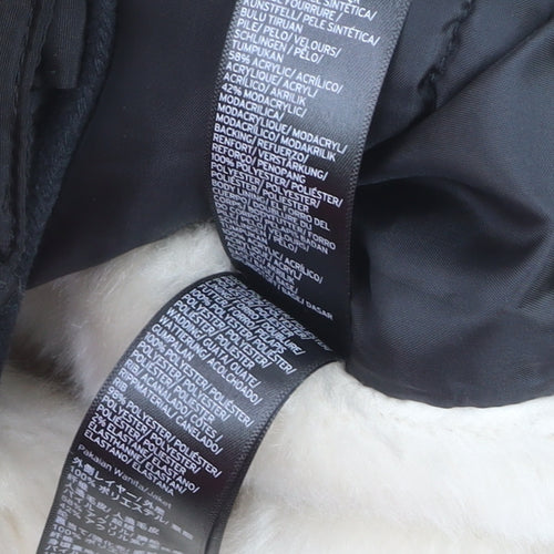 Topshop Women's Black Puffer Jacket Size 12 Hooded Winter Coat