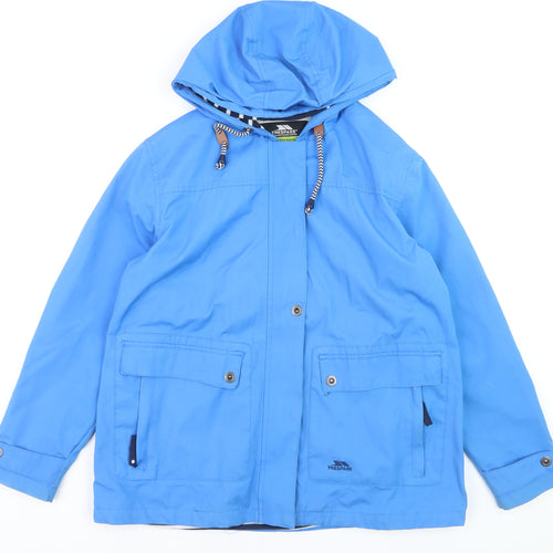 Trespass Womens Blue Waterproof Hooded Rain Jacket Size XL