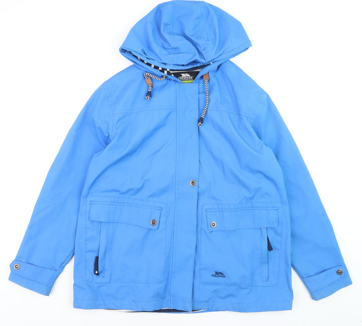 Trespass Womens Blue Waterproof Hooded Rain Jacket Size XL