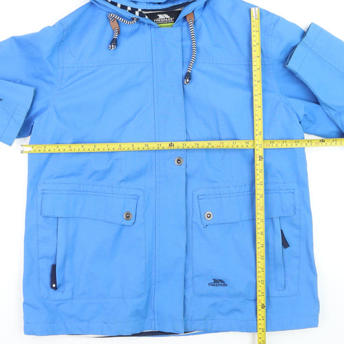Trespass Womens Blue Waterproof Hooded Rain Jacket Size XL