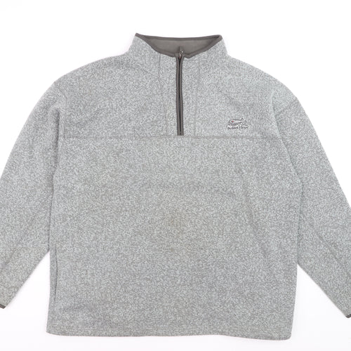 Weird Fish Men's Grey XL 1/4 Zip Fleece Sweatshirt Pullover