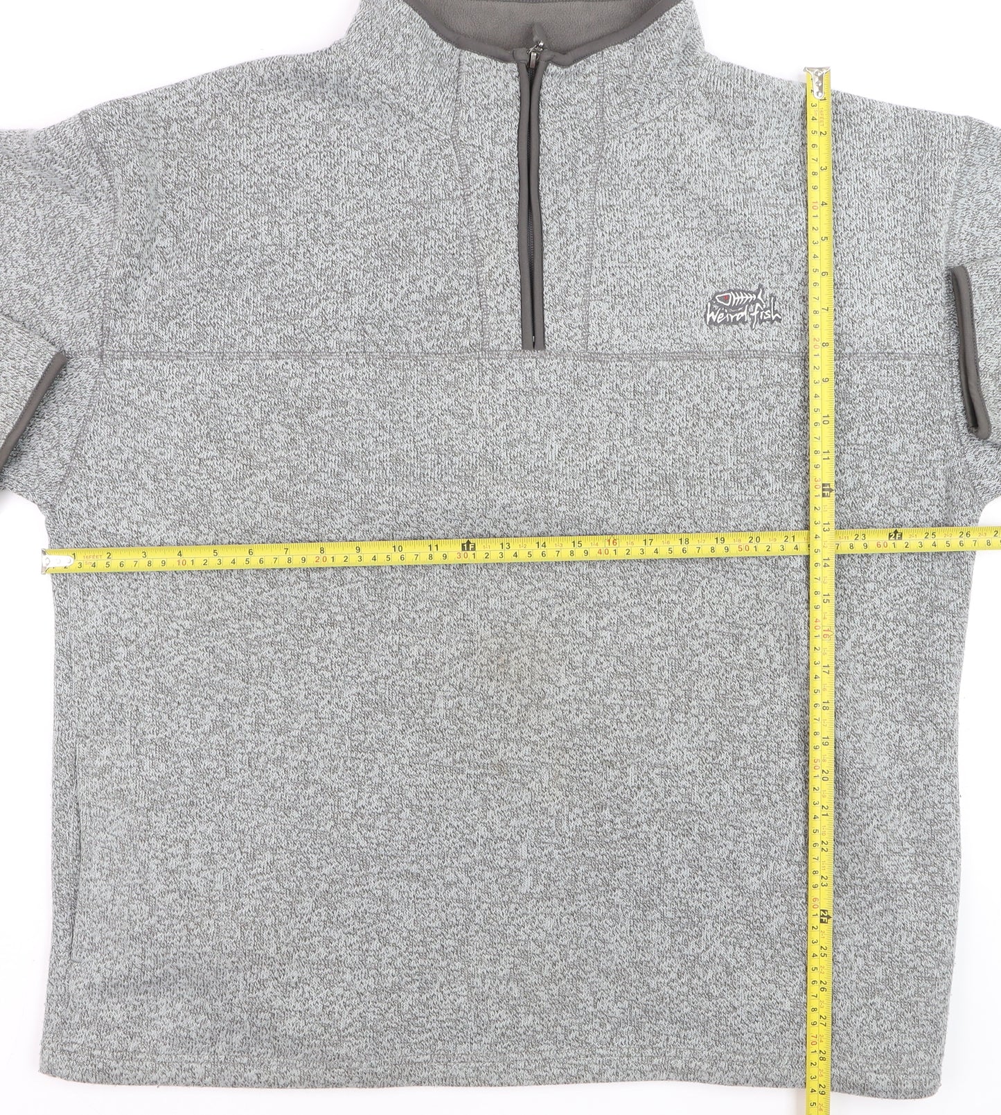 Weird Fish Men's Grey XL 1/4 Zip Fleece Sweatshirt Pullover