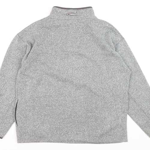 Weird Fish Men's Grey XL 1/4 Zip Fleece Sweatshirt Pullover