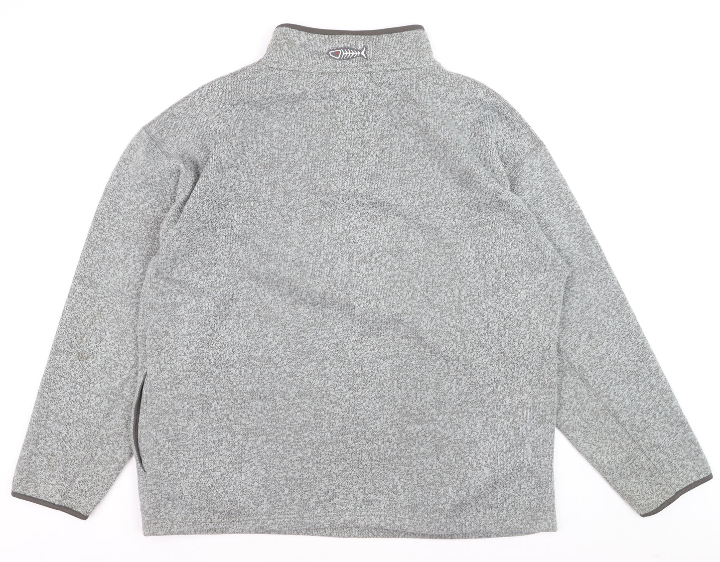 Weird Fish Men's Grey XL 1/4 Zip Fleece Sweatshirt Pullover