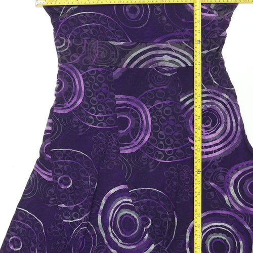 Aria Womens Purple Geometric Fit & Flare Midi Dress Size 16