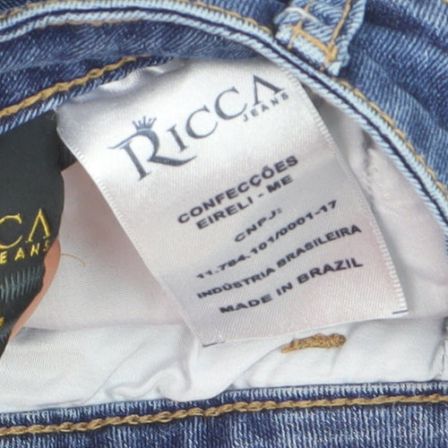 Ricca Jeans Women's Blue Denim High Rise Shorts Size 16