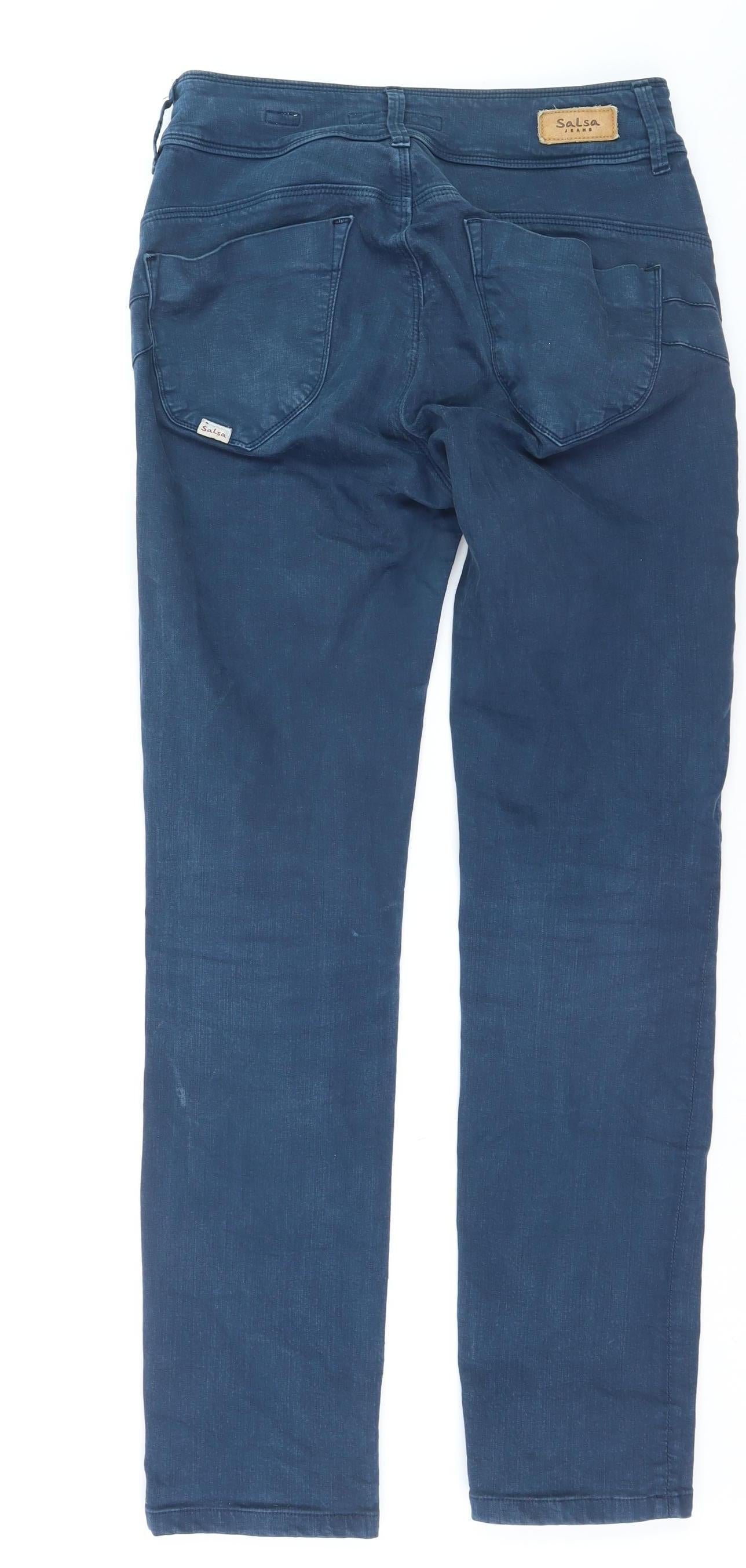 Salsa Life Men's Blue Slim Straight Jeans W30 L34