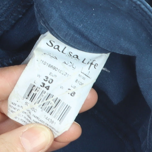 Salsa Life Men's Blue Slim Straight Jeans W30 L34