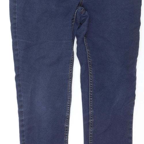 Pieces Womens Blue High Rise Jegging Jeans Size L Slim Fit Stretch Denim
