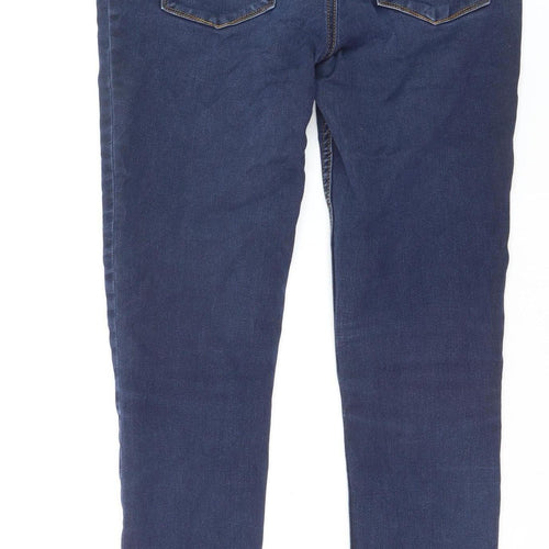 Pieces Womens Blue High Rise Jegging Jeans Size L Slim Fit Stretch Denim