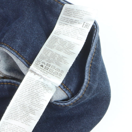 Pieces Womens Blue High Rise Jegging Jeans Size L Slim Fit Stretch Denim