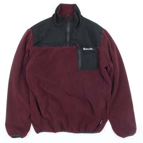 Bench Men’s Brown Fleece 1/4 Zip Activewear Jacket L