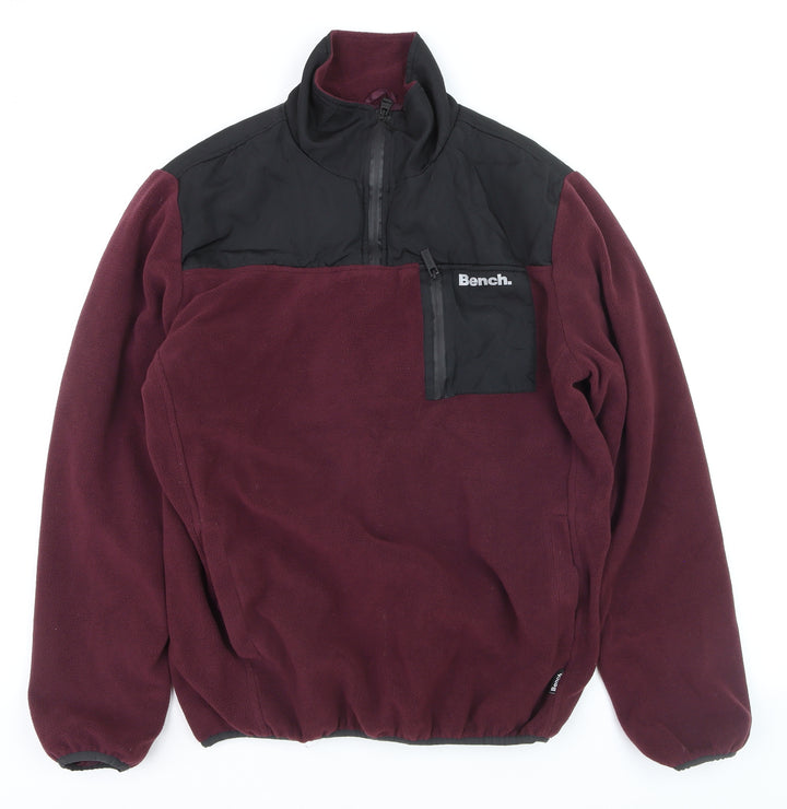 Bench Men’s Brown Fleece 1/4 Zip Activewear Jacket L