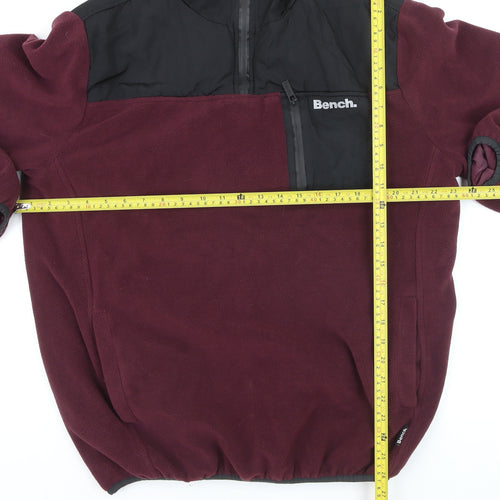 Bench Men’s Brown Fleece 1/4 Zip Activewear Jacket L