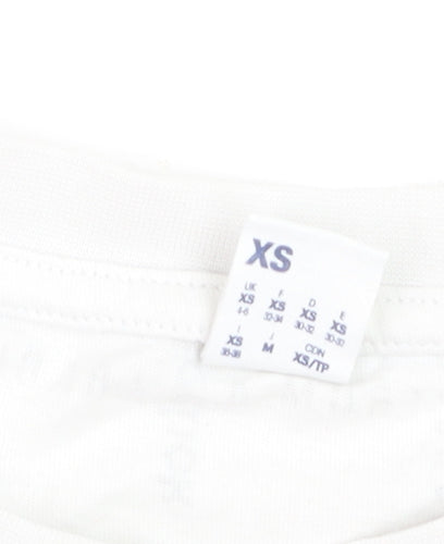 Reebok Women's White Cropped Logo T-Shirt XS Casual Sportswear