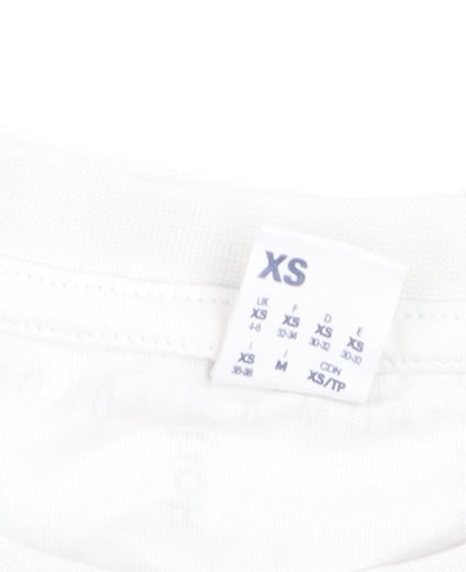 Reebok Women's White Cropped Logo T-Shirt XS Casual Sportswear