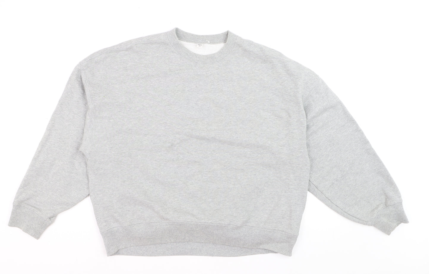 Uniqlo Men Grey XL Sweatshirt Crew Neck Classic Pullover Cotton Blend