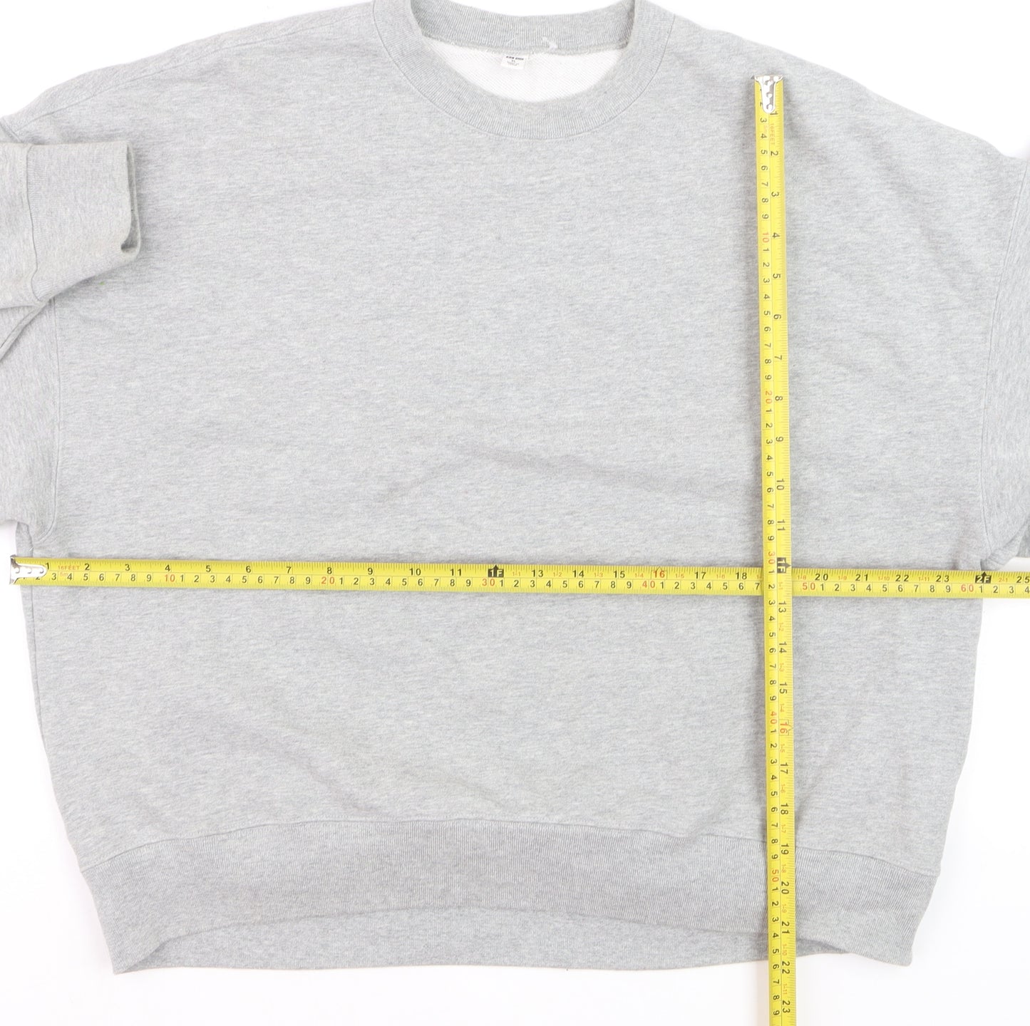 Uniqlo Men Grey XL Sweatshirt Crew Neck Classic Pullover Cotton Blend