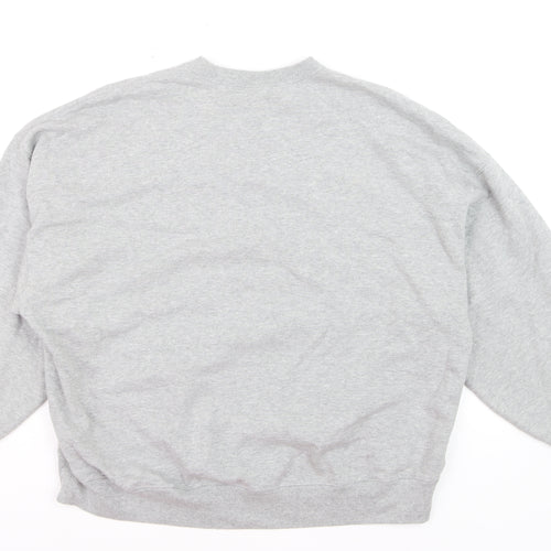 Uniqlo Men Grey XL Sweatshirt Crew Neck Classic Pullover Cotton Blend
