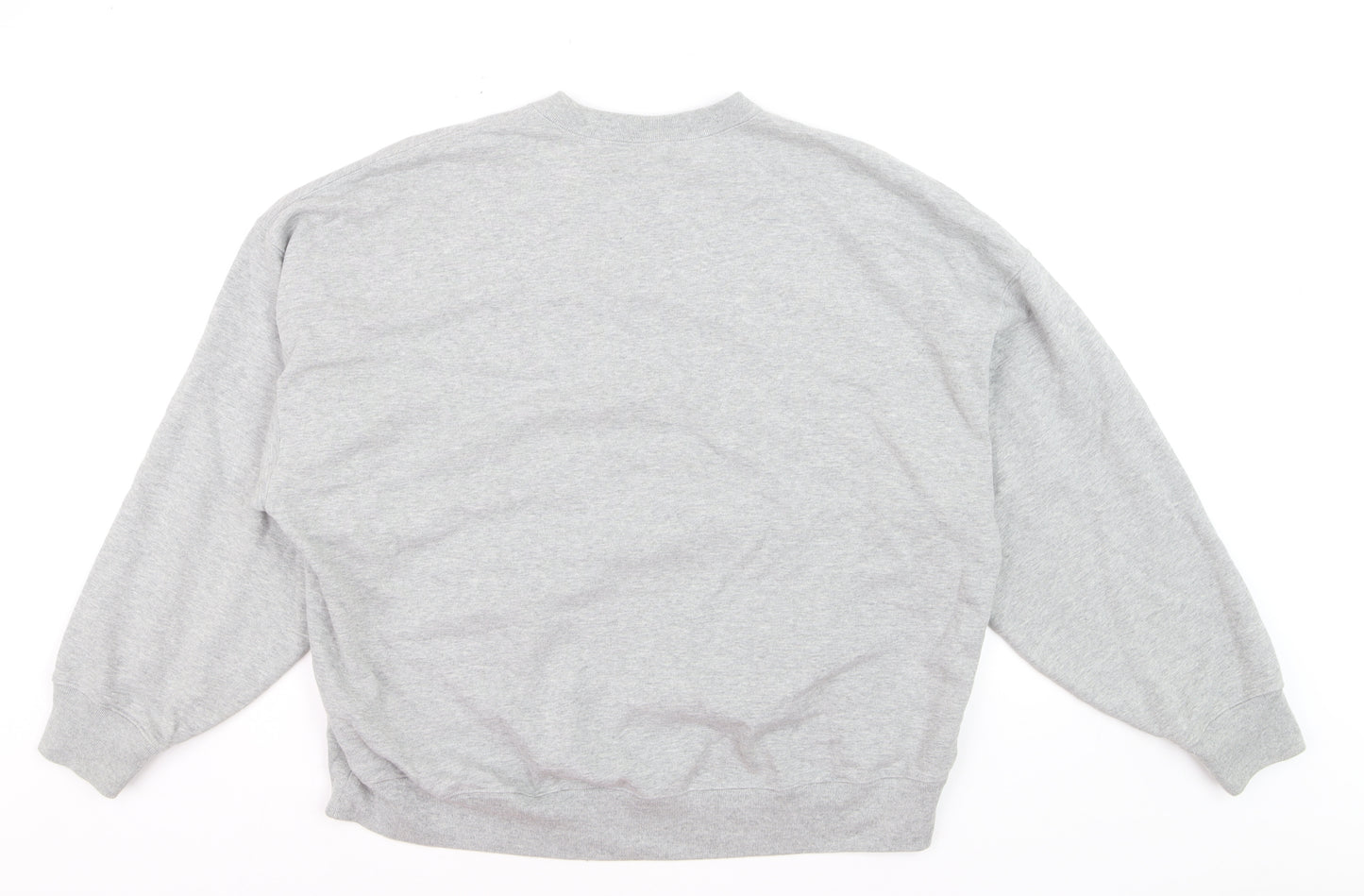 Uniqlo Men Grey XL Sweatshirt Crew Neck Classic Pullover Cotton Blend