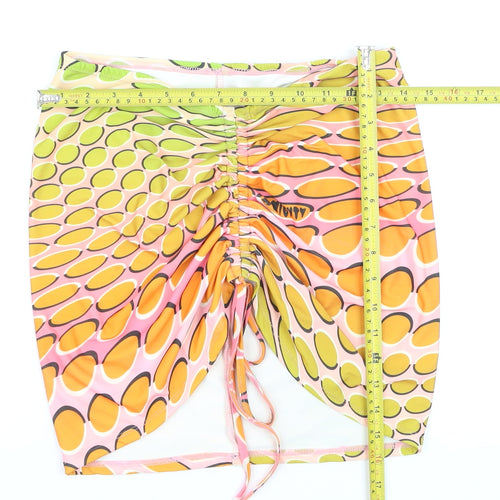 OMIGHTY Women Multicoloured Geometric Swim Skirt Size M Retro Style