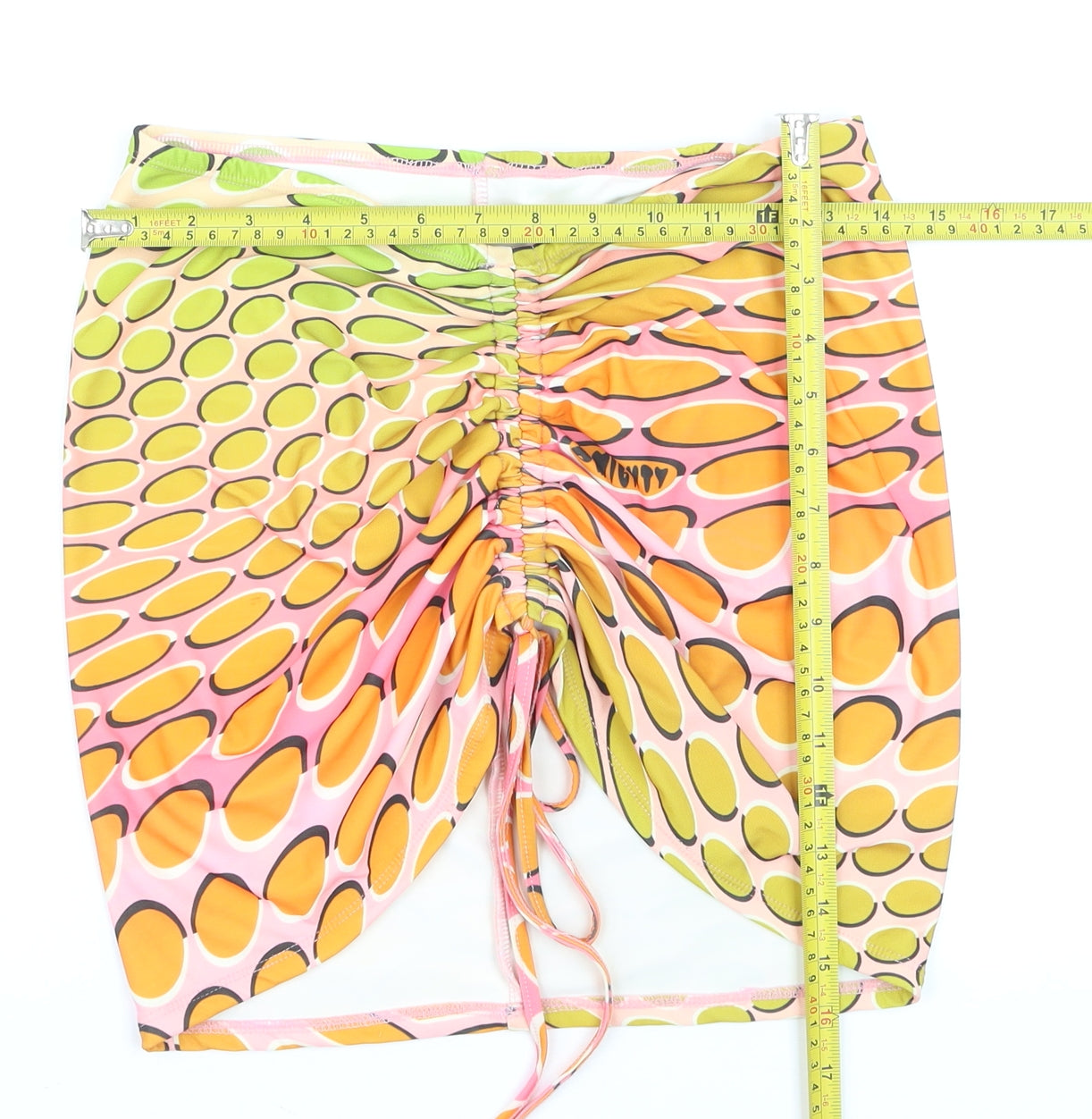 OMIGHTY Women Multicoloured Geometric Swim Skirt Size M Retro Style
