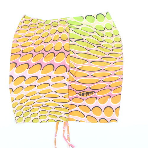 OMIGHTY Women Multicoloured Geometric Swim Skirt Size M Retro Style