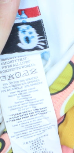 OMIGHTY Women Multicoloured Geometric Swim Skirt Size M Retro Style
