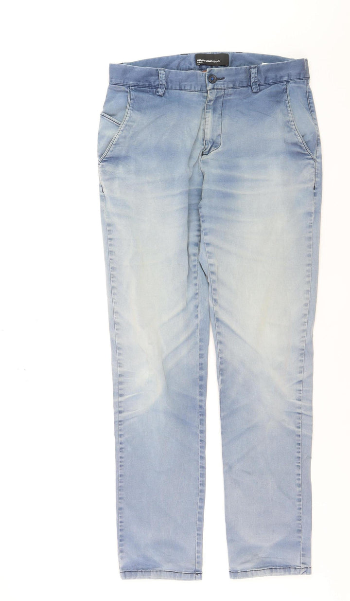 Urban Uomo Jeans Men's Blue 32R Straight Fit Stretch Denim