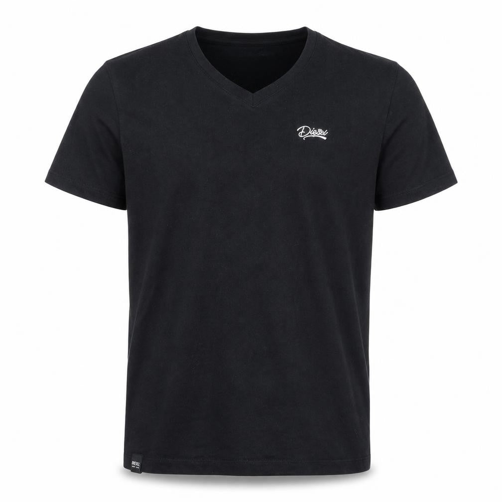 Diesel Men's Black V-Neck Cotton T-Shirt Size L