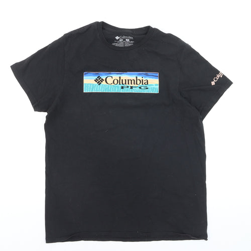 Columbia Men's Black Cotton Short Sleeve Crew Neck Graphic T-Shirt M