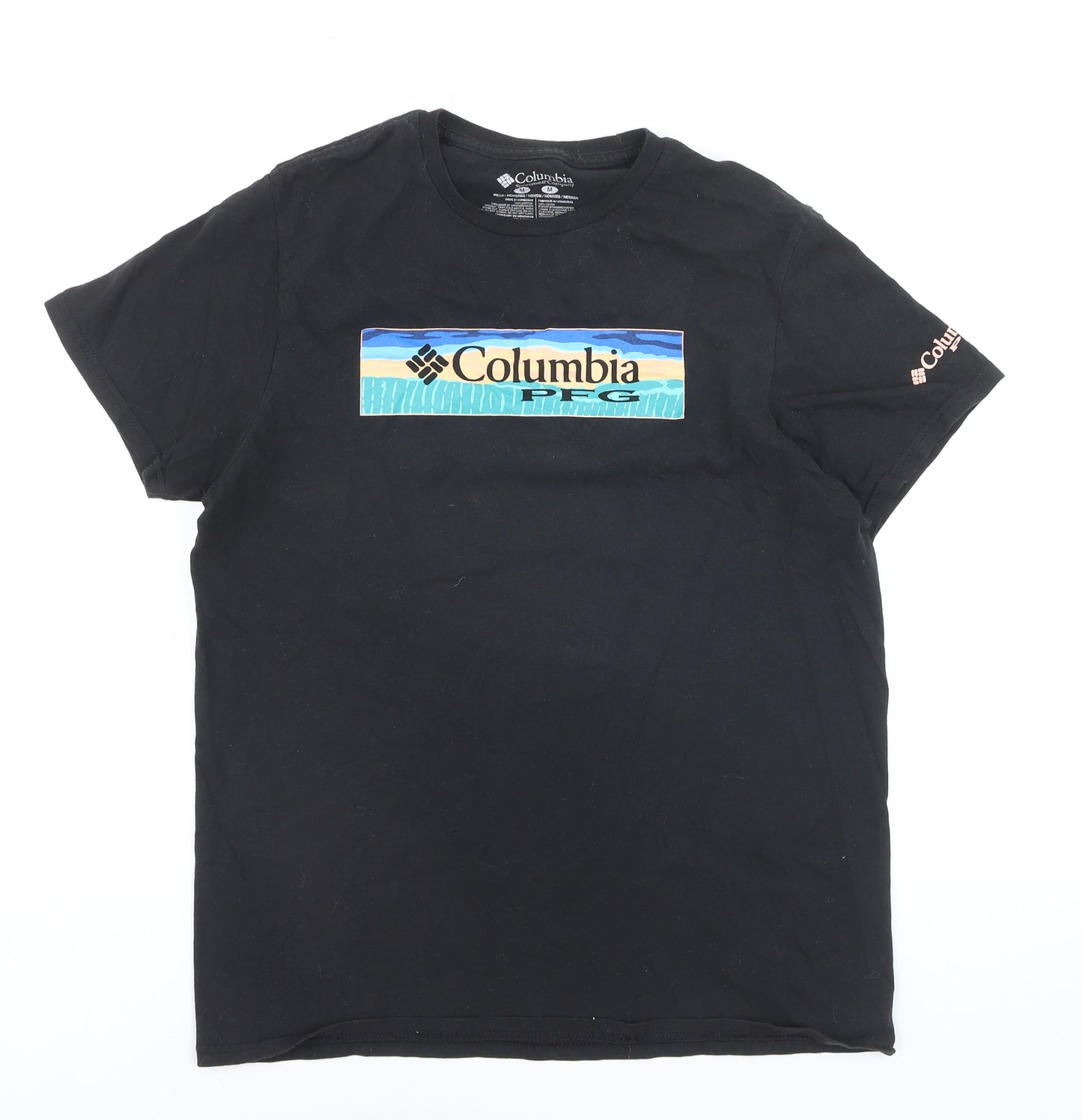 Columbia Men's Black Cotton Short Sleeve Crew Neck Graphic T-Shirt M