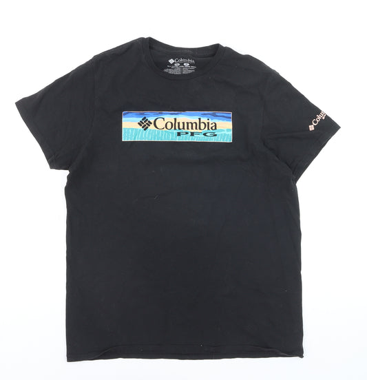 Columbia Men's Black Cotton Short Sleeve Crew Neck Graphic T-Shirt M