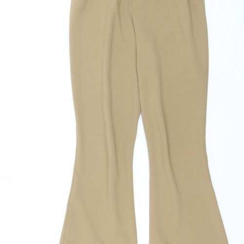 Vero Moda Women Beige Flared Jersey Stretch Trousers Size S