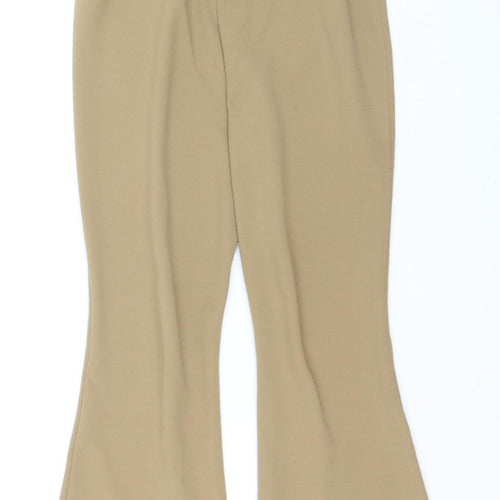 Vero Moda Women Beige Flared Jersey Stretch Trousers Size S