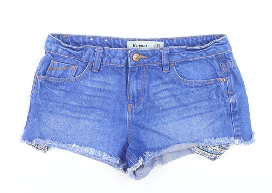 New Look Women's Blue Denim Hot Pants Shorts UK 10