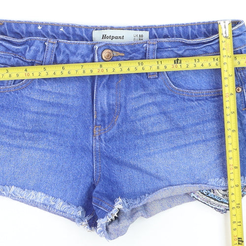 New Look Women's Blue Denim Hot Pants Shorts UK 10