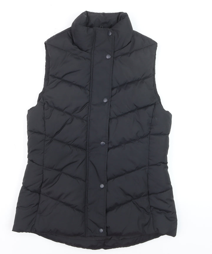 Gap Women's Black XS Puffer Waistcoat Quilted Sleeveless Vest
