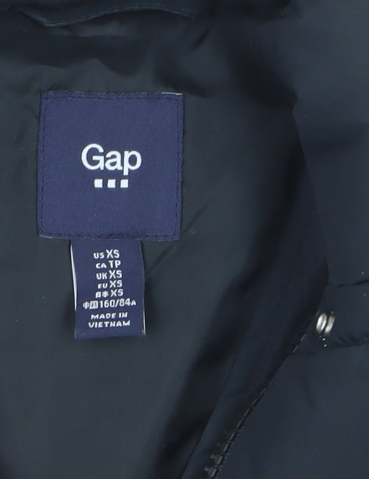 Gap Women's Black XS Puffer Waistcoat Quilted Sleeveless Vest