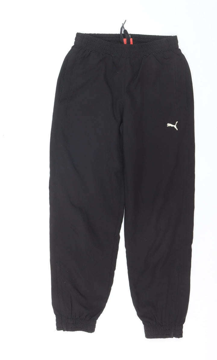Puma Boys Black 10 Years Jogger Trousers Lightweight Elastic Waist