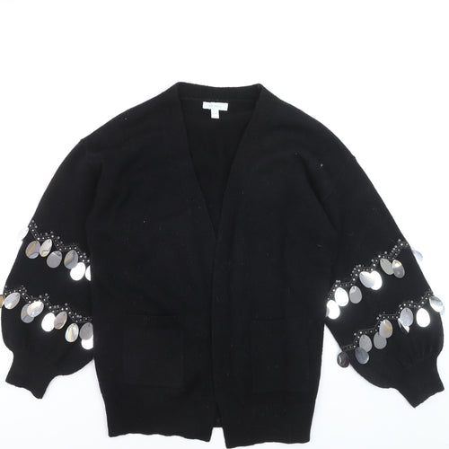 Blue Vanilla Women's Black Sequin Sleeve Cardigan Size M