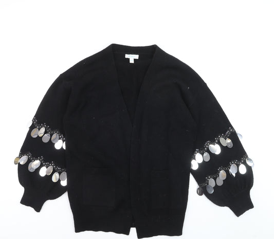 Blue Vanilla Women's Black Sequin Sleeve Cardigan Size M