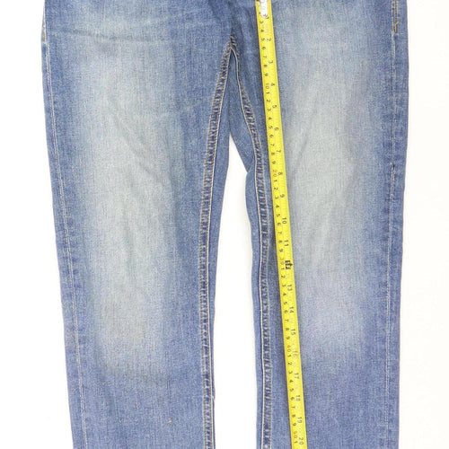 Jack & Jones Womens Blue Straight Leg Stretch Jeans Size 14 Regular