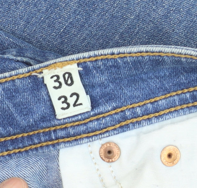 Jack & Jones Womens Blue Straight Leg Stretch Jeans Size 14 Regular